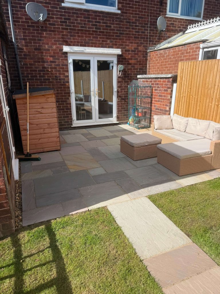 Modern outdoor patio installation creating functional entertaining space