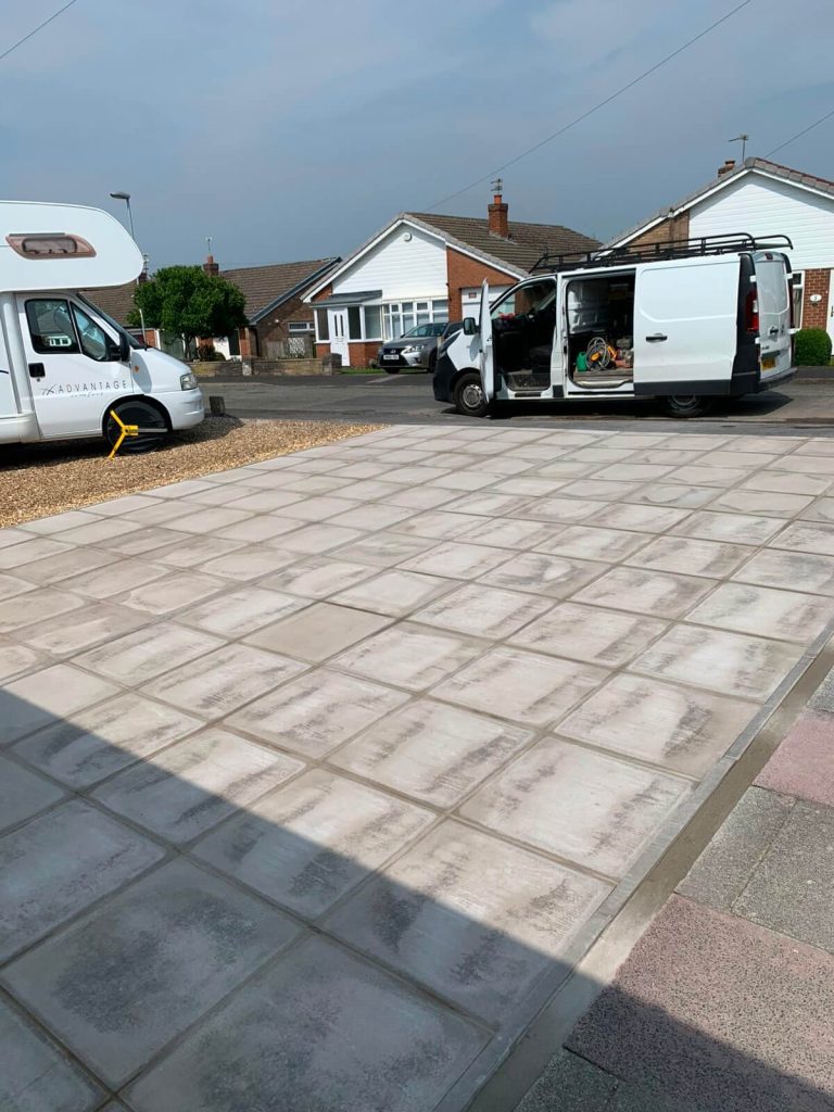 Flagged Driveway installation completed outside Cheshire residential property