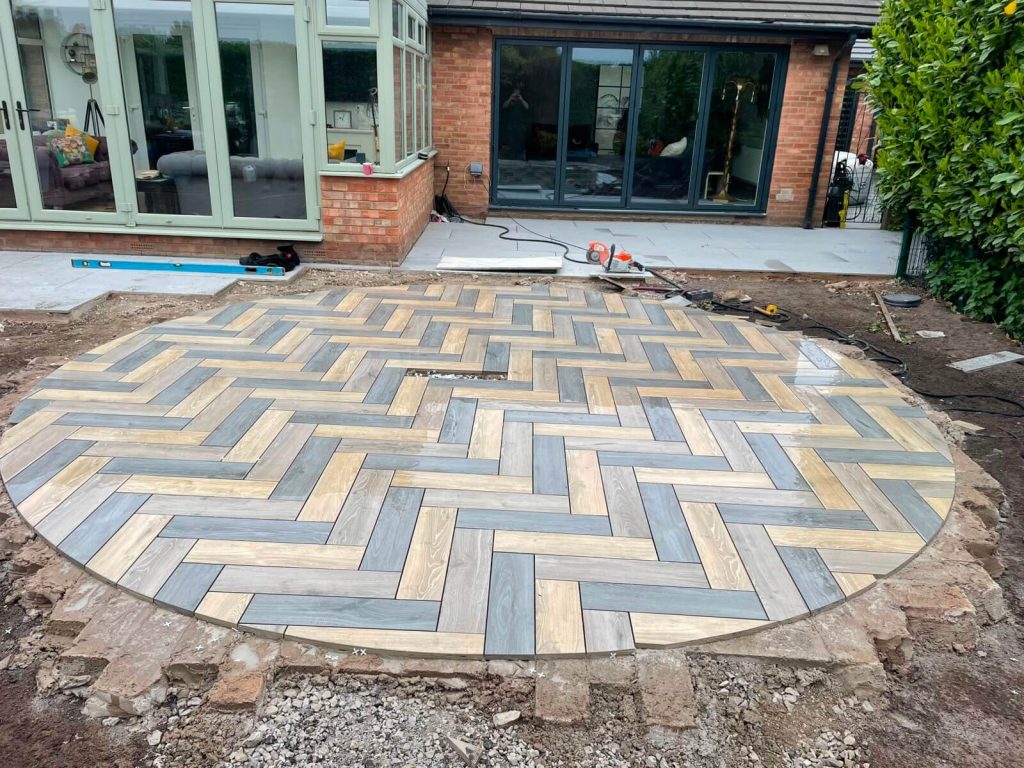 Complete garden makeover with premium paving and decorative features